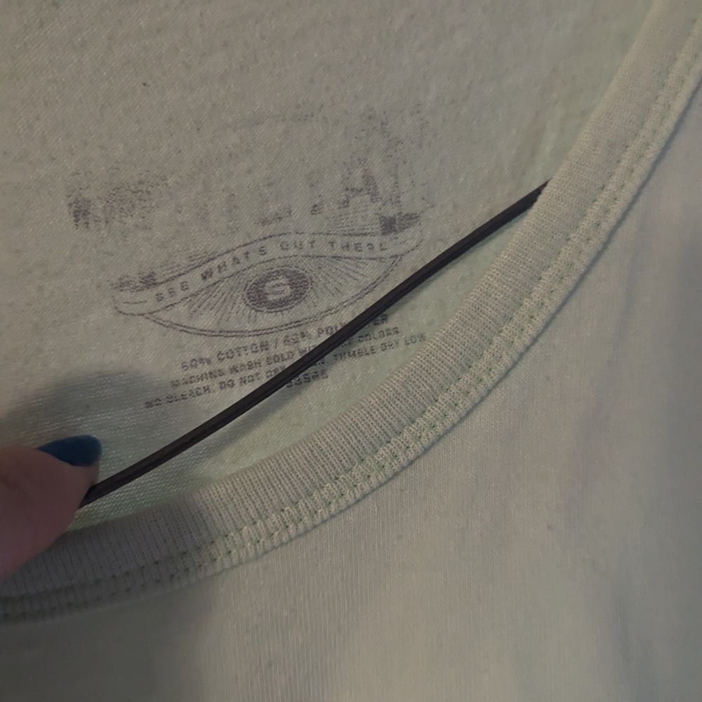 Light Mint Crew Neck Tee with Subtle Interior Print